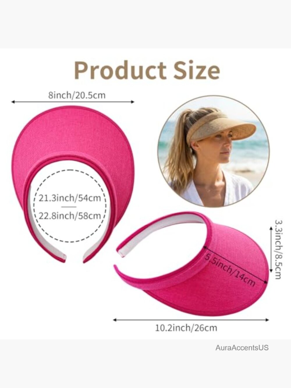 4 Wide Brim Sun Visor Hats UV Protection Golf Visor with Clip for Sports Travel - Picture 2 of 7